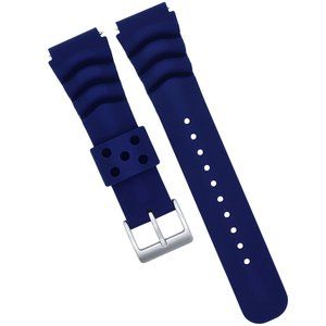 Blue Silicone Diver Replacement Watch Strap